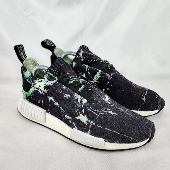 Adidas Original NMD Prime Knit Shoes BB7996 Mint Marble Black Comfort Men Size 9 - Picture 1 of 9